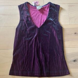 NWT Vintage/Y2K Joule Iridescent Velvet Color Shifting Tank Top Large